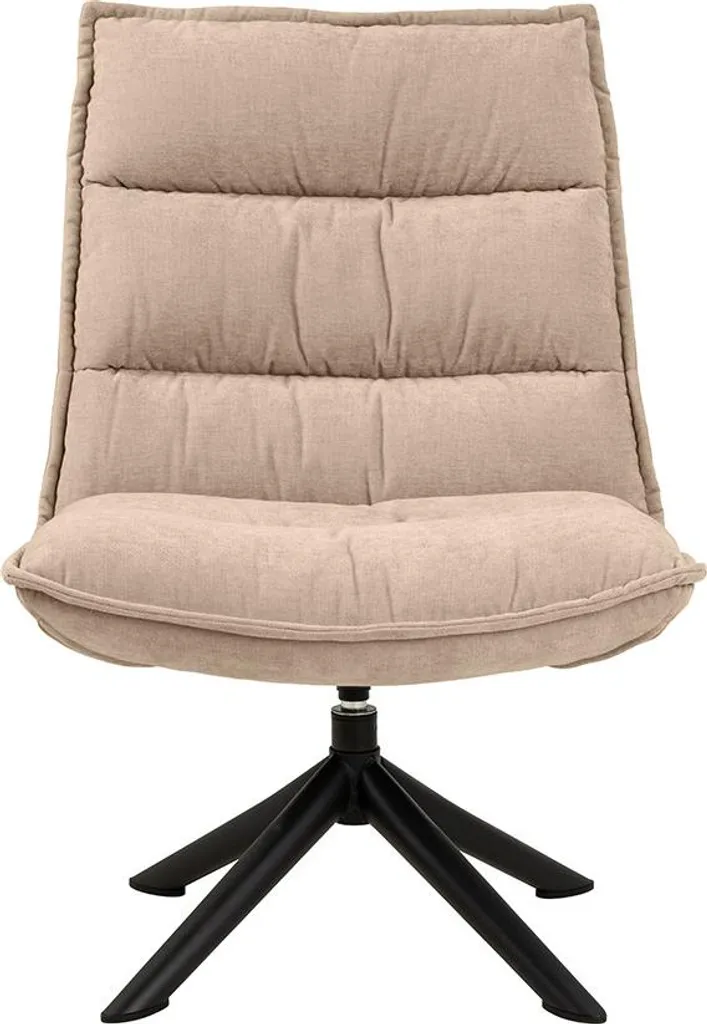 Fauteuil pivotant en tissu beige Mellow, siège de salon design cosy