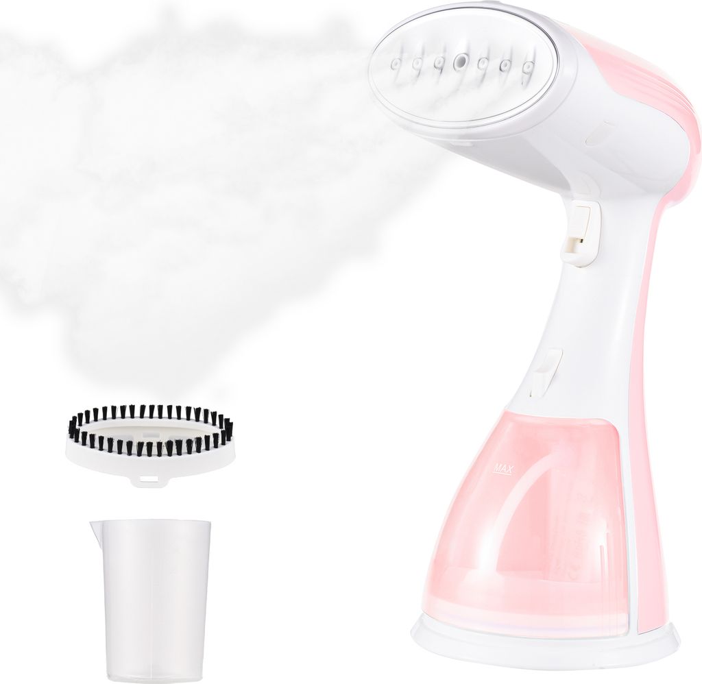 1500-W-Dampfgarer fuer Kleidung, 2-in-1-Faltenentferner aus Stoff und Buegeleisen, 35 Sekunden schnelles Aufheizen, abnehmbarer 300-ml-Wassertank, ...