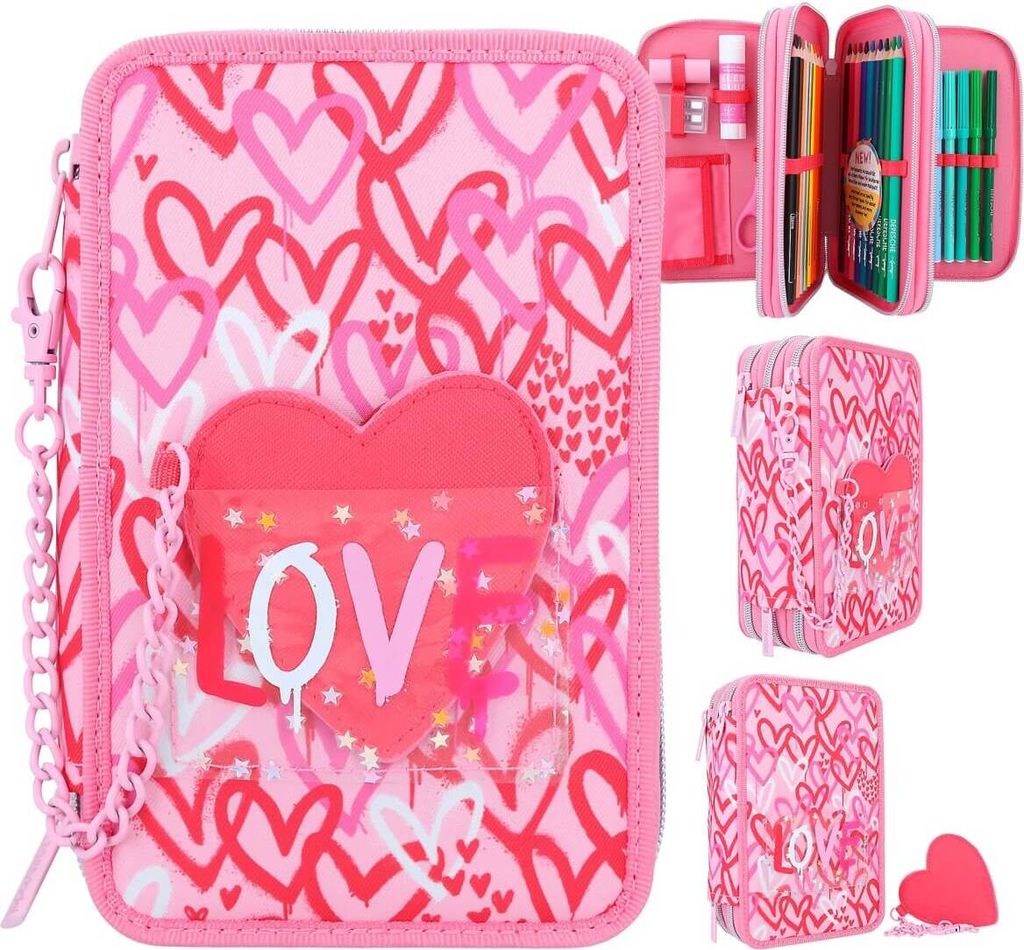 Depesche 3-Fach Federtasche TOPModel ONE LOVE pink Produktbild 7
