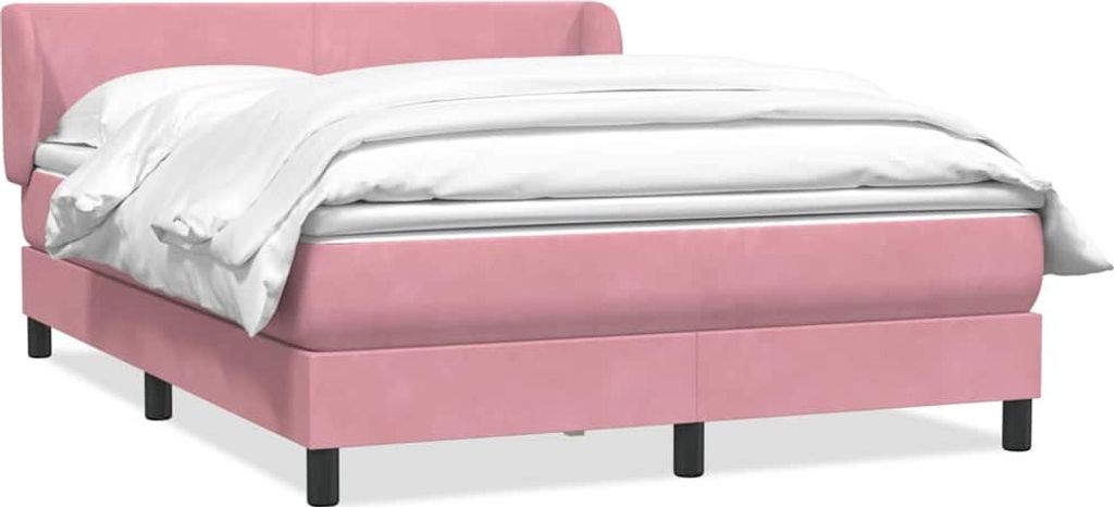 Möbel Boxspringbett mit Matratze Rosa 160x220 cm Samt - Klassische Betten 3317408