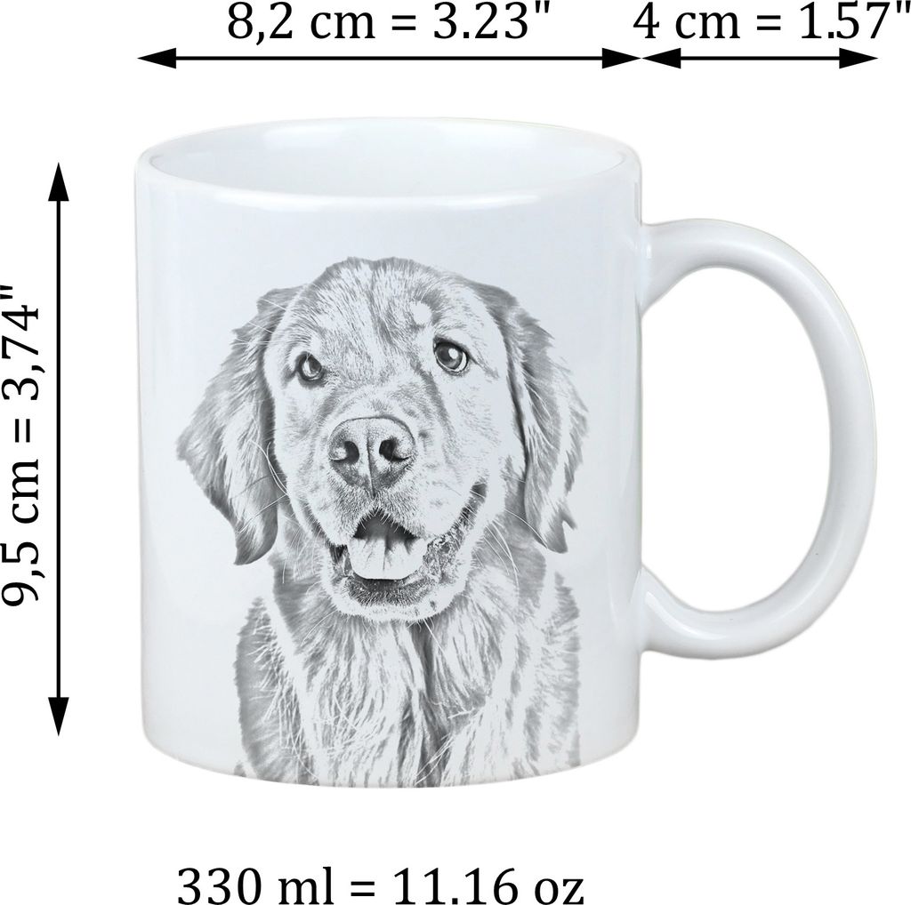 Golden Retriever - Tasse mit Hund, Tasse mit Bild, personalisiertes Geschenk der Marke Art-Dog