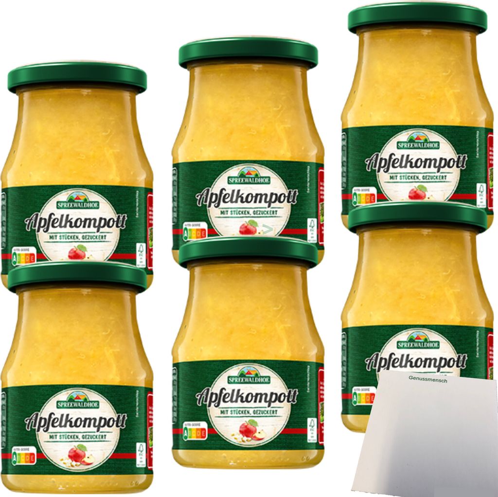 Spreewaldhof Apfelkompott 6er Pack (6x360g Glas) + usy Produktbild 