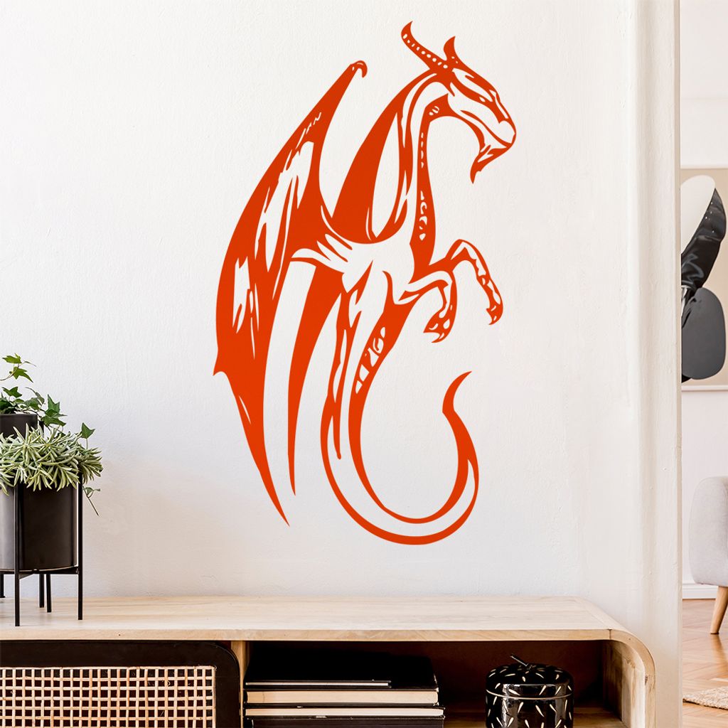 Mystischer Drachen Wandtattoo in 6 Größen - Wandaufkleber Wall Sticker - Dekoration, Küche, Wohnzimmer, Schlafzimmer, Badezimmer
