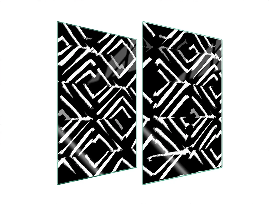 Copri piano cottura nero 35x52 set 2 piastre vetro | Cucina Protetta