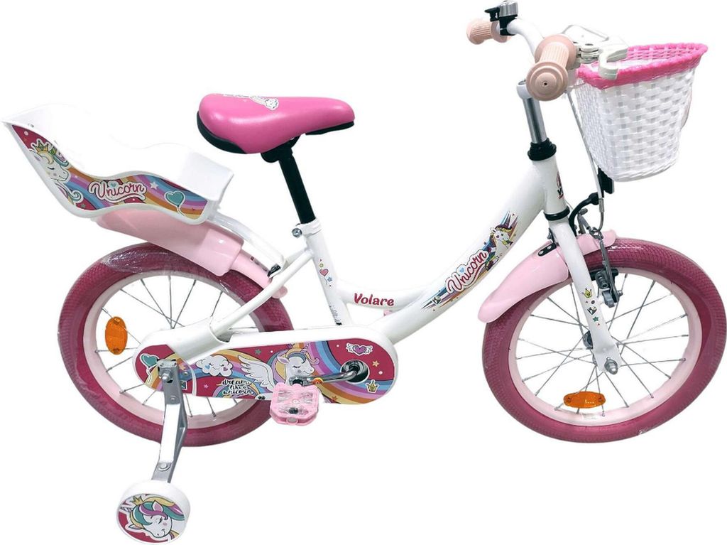 VOLARE Kinderfahrrad Unicorn 16 Zoll, weiß