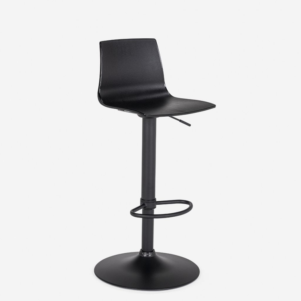Design-Küchenbarhocker mit verstellbarem mattschwarzem Fuß Grand Soleil Imola Matt - Schwarz