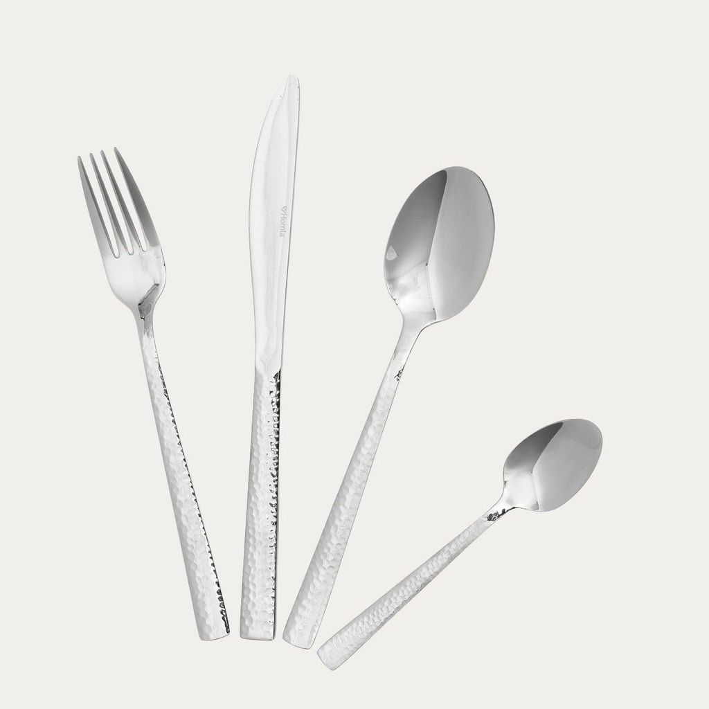 HOMLA MARTELLO Besteckset mit gehämmertem Silbergriff, Produktbild 