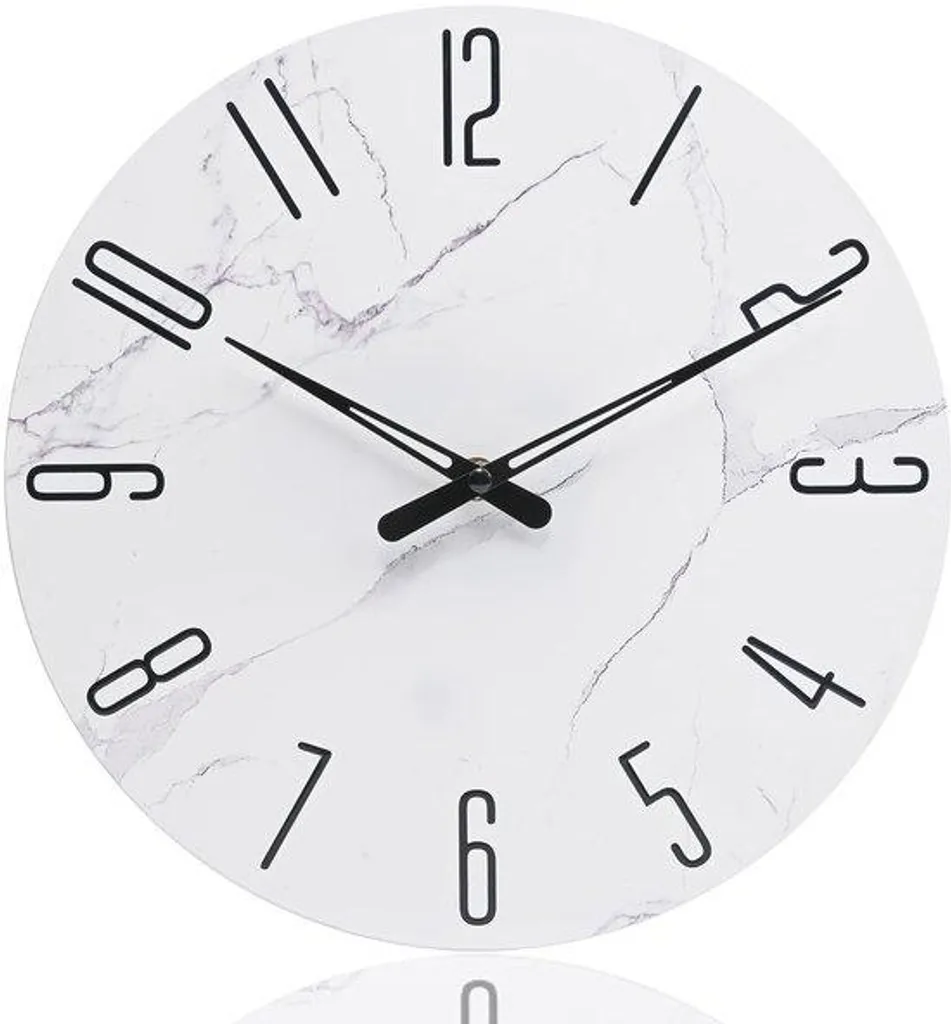 Horloge murale en verre radiocommandée 30 cm ronde pour cuisine et salon