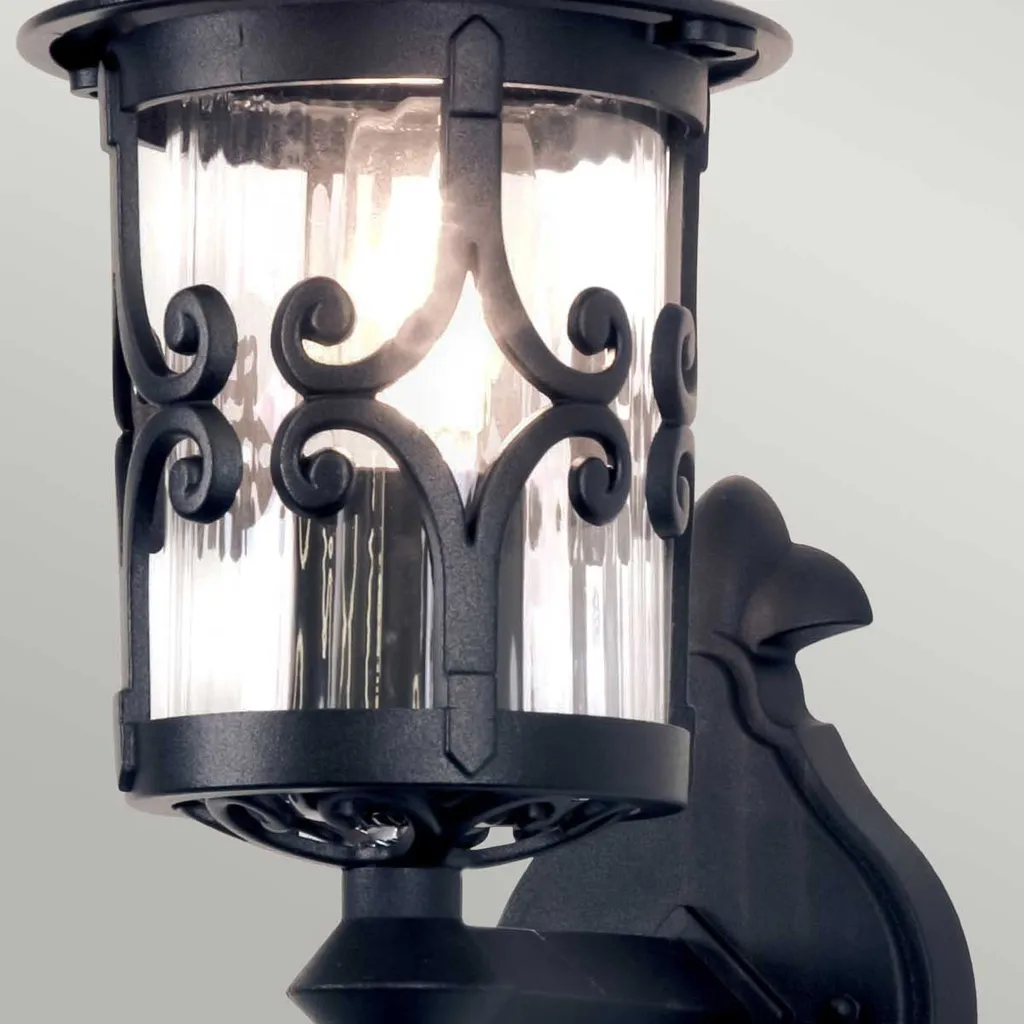 Applique de jardin Hereford noire en aluminium IP44 Elstead E27 - 4
