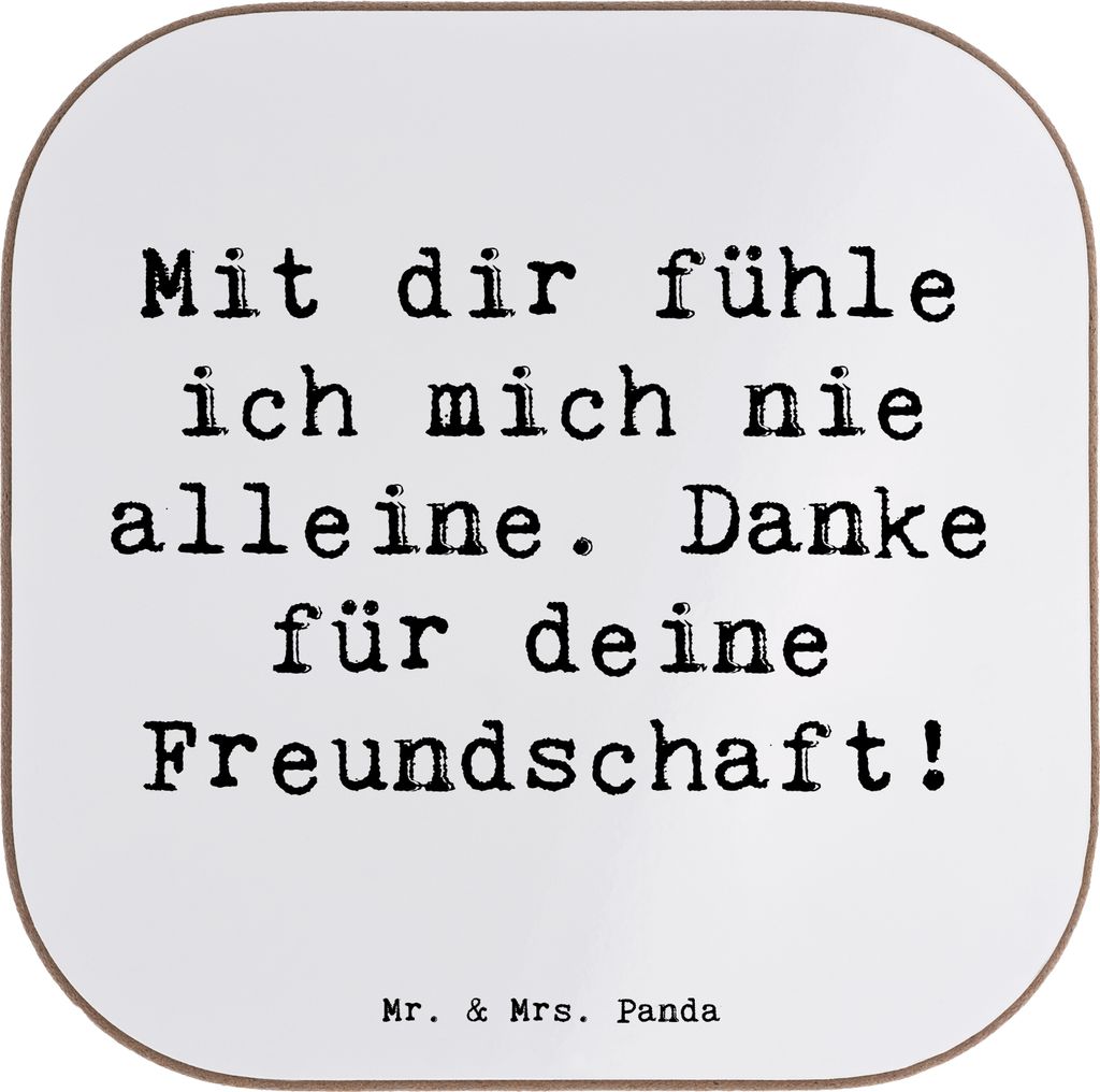 Mr. & Mrs. Panda Untersetzer Kaffee Spruch Beste Freundin - Weiß - Geschenk, Tasse, Besonderer Moment, du bist nicht allein, Aufmerksamkeit, Unter...