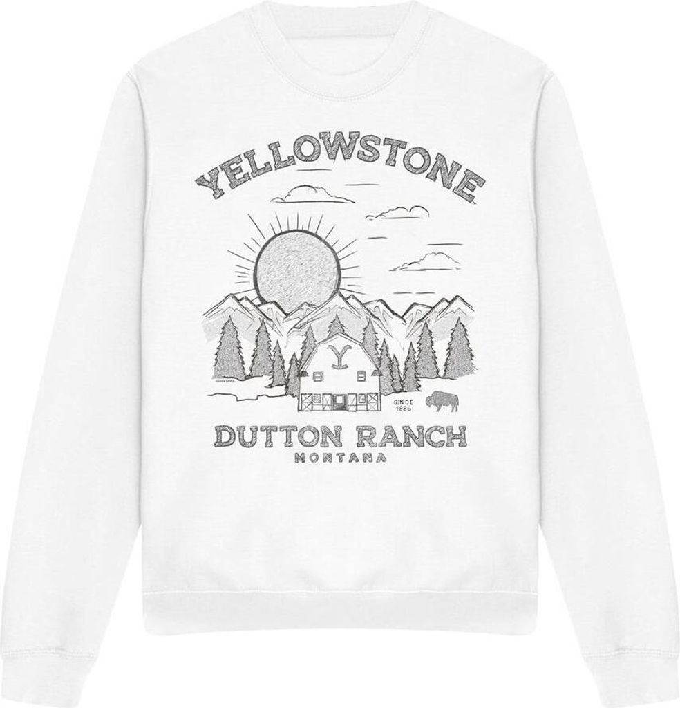 Yellowstone - "Dutton Ranch" Sweatshirt für Herren/Damen Uni TV12186 (S) (Weiß)