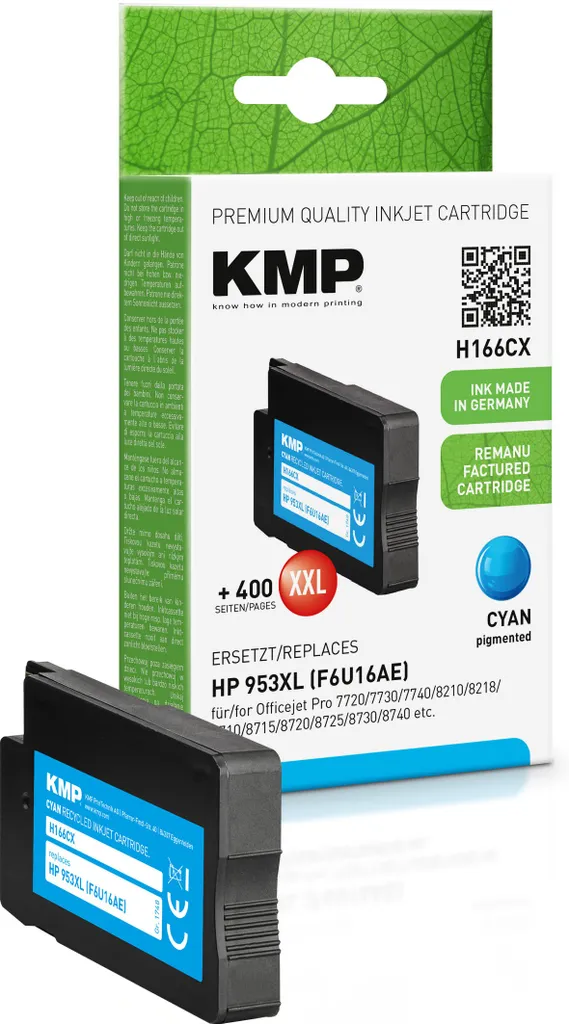 Cartuccia KMP H166CX Ciano XL - 2000 Pag per HP OfficeJet Pro 7740/8210