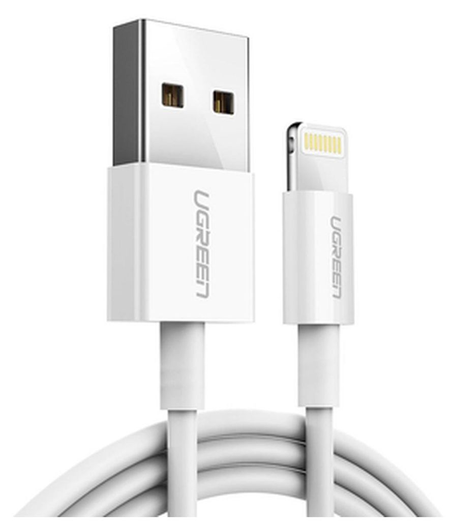 UGREEN Lightning naar USB-A 2.0 kabel, 1 meter, wit Productafbeelding 