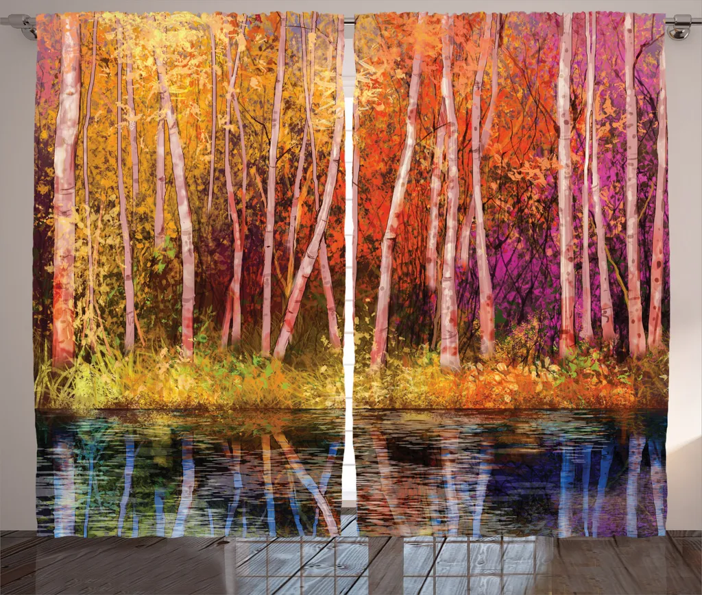 Rideau occultant décoratif pour masquer le vis-à-vis forêt 280x225 cm