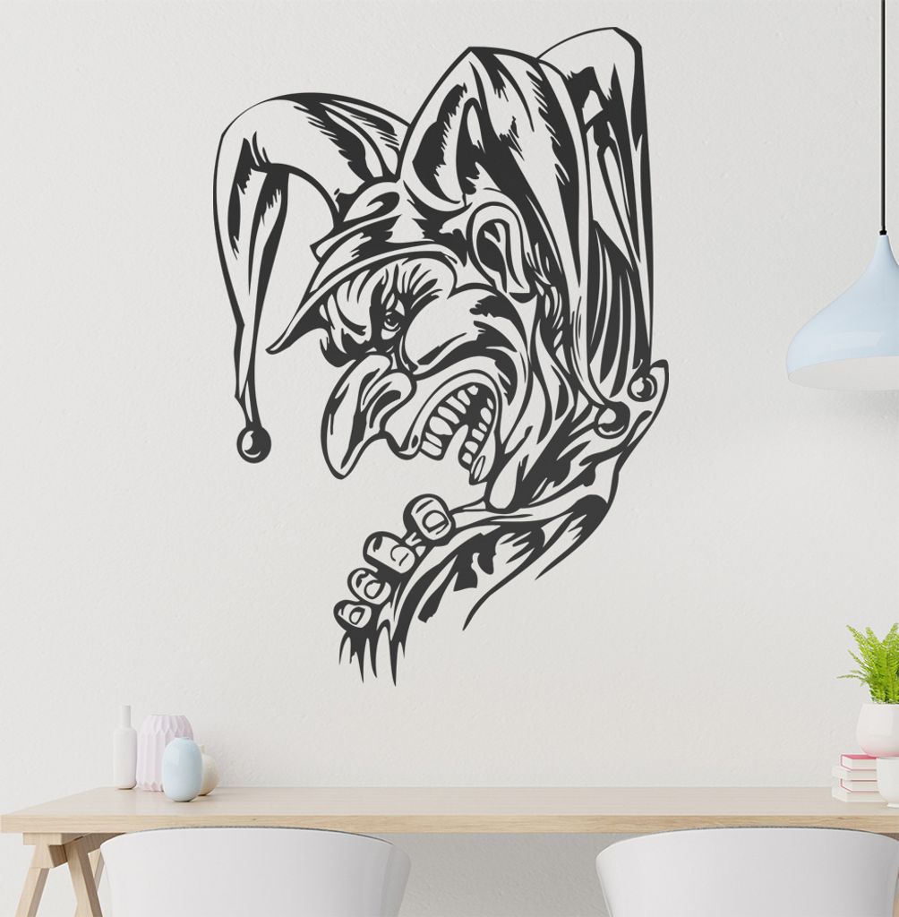 Harlekin Wandtattoo in 6 Größen - Wandaufkleber Wall Sticker - Dekoration, Küche, Wohnzimmer, Schlafzimmer, Badezimmer