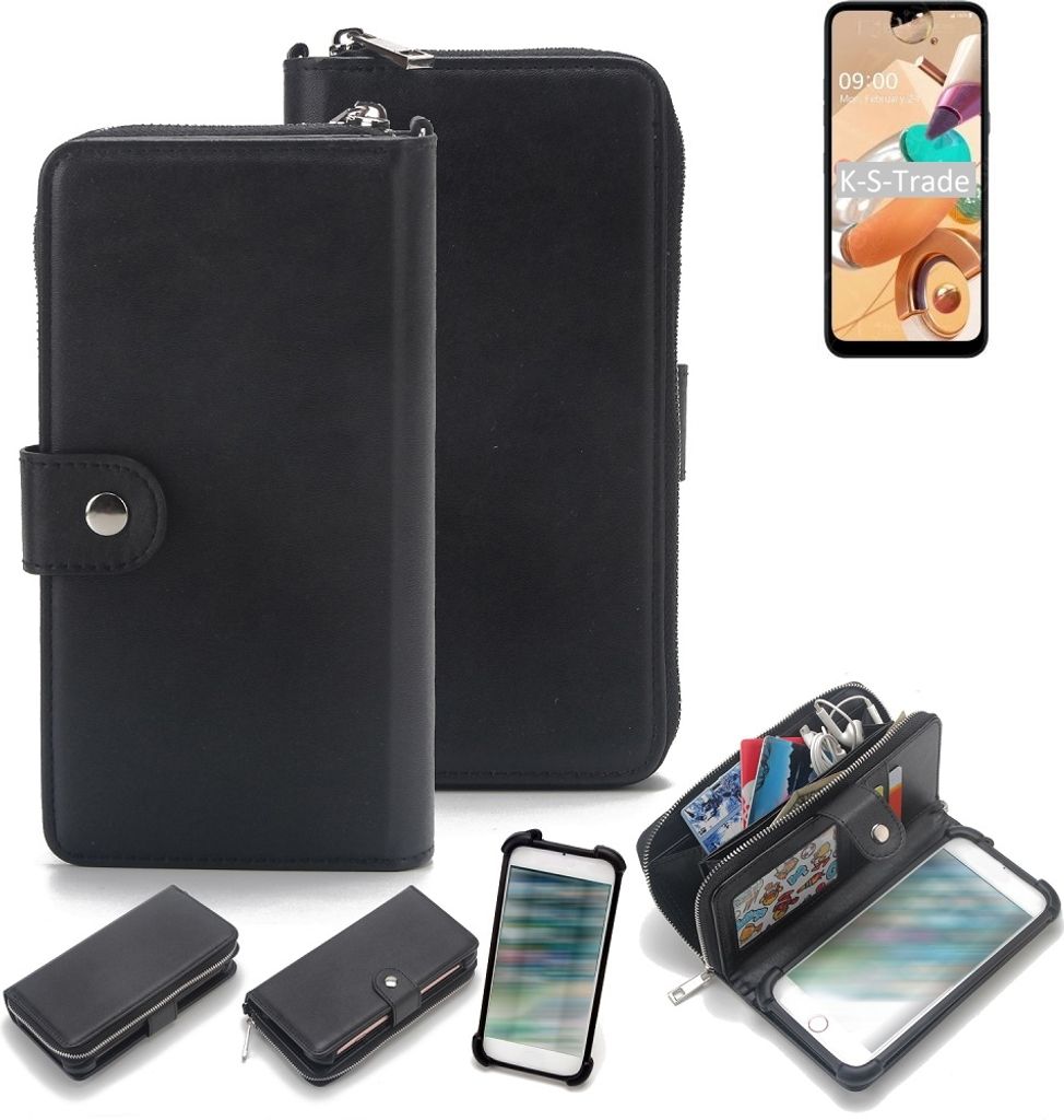 K-S-Trade 2in1 Handyhülle Schutzhülle kompatibel mit LG Electronics K41S & Portemonnee Cover Handy Hülle Case Etui Geldbörse Wallet Bookstyle
