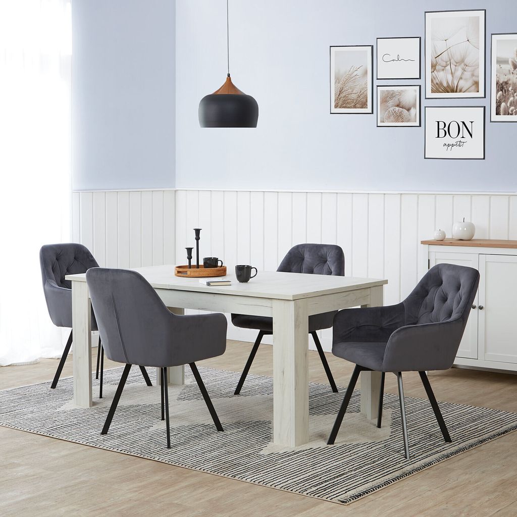 Homestyle4u 2351, čalúnená otočná stolička sada 2 Obrázok produktu 2