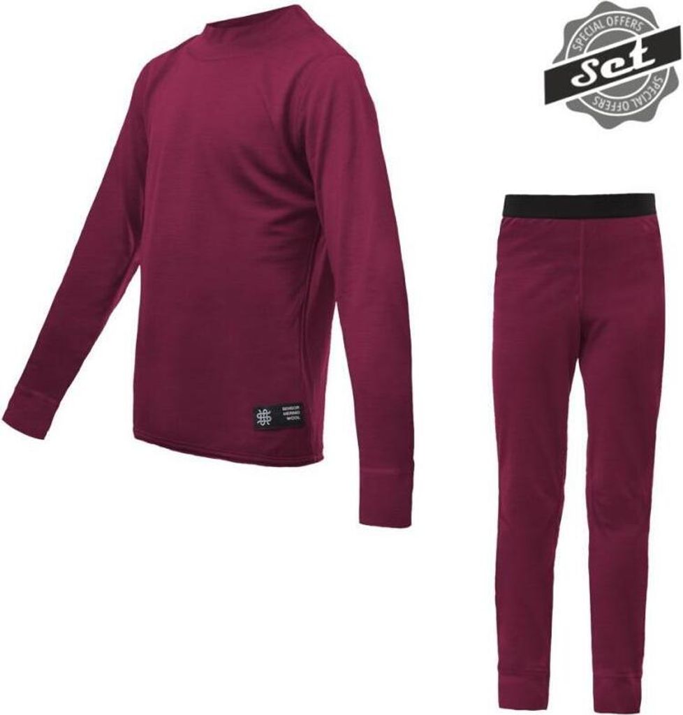 Sensor Merino Active Set Junior Shirt und Unterwäsche lilla größe 150 22200021-06