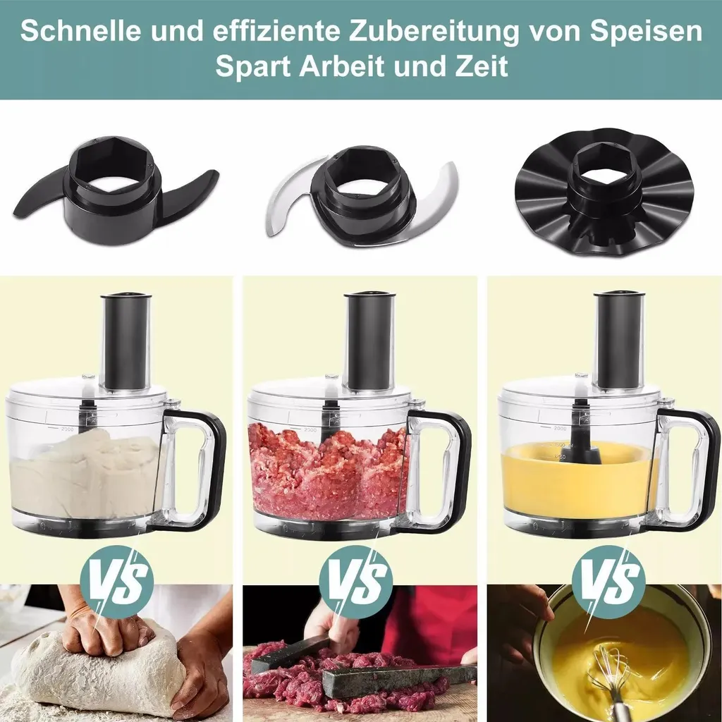 Robot Ménager Food Processor EUFP421SL 800W - Bol 2L Inox - Découpe - 6