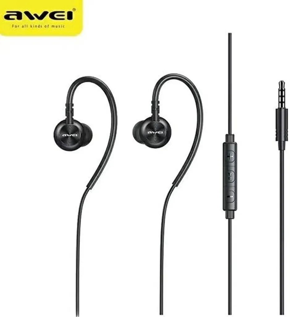 Cuffie stereo Awei L3 con jack da 3,5 mm nero/nero - 8