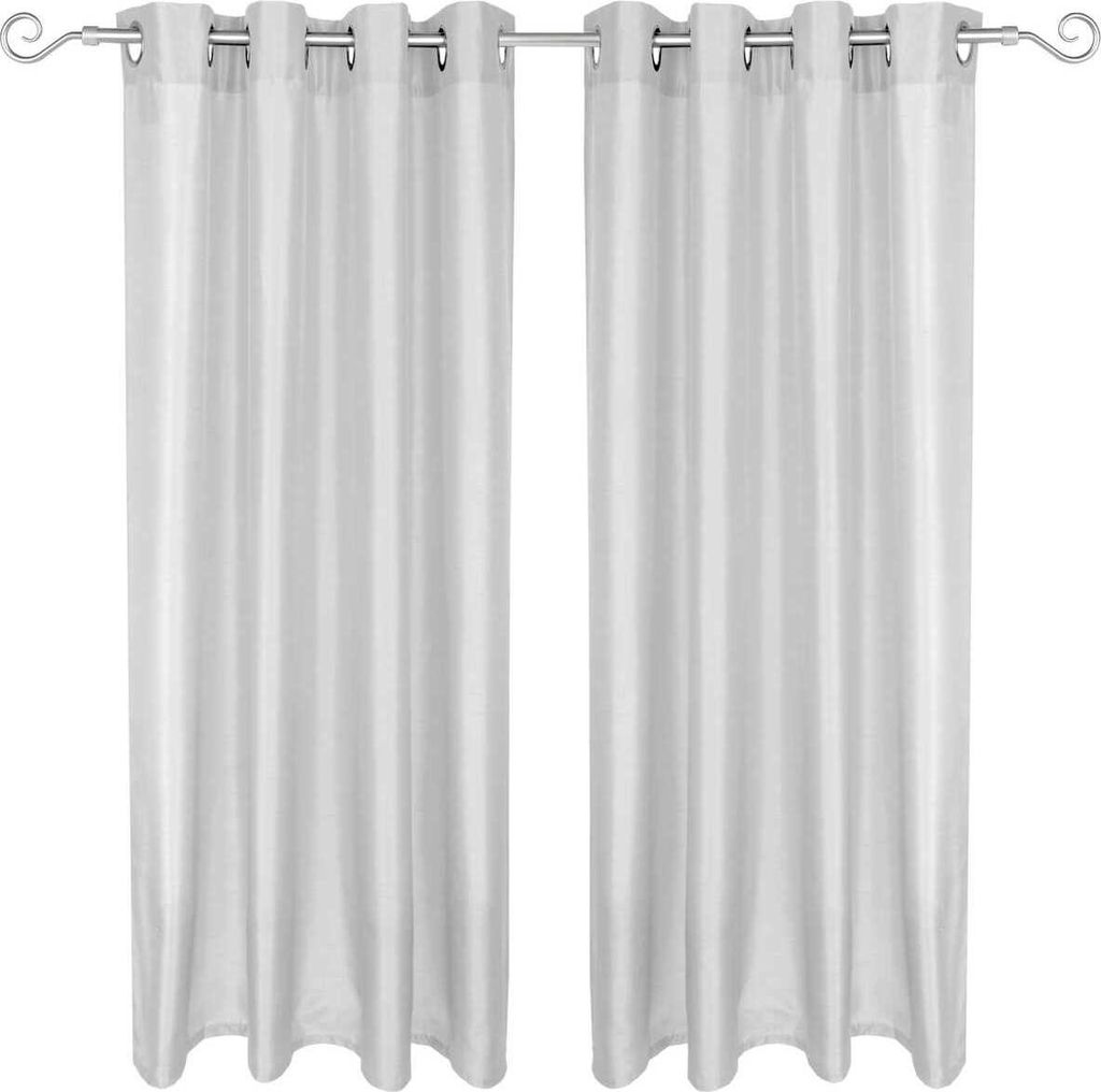 Blickdichter Dekoschal mit Ösen ( Innen Durchmesser ca. 4cm ) im 2er Pack, Fertiggardine Alessia in vielen Größen und Farben