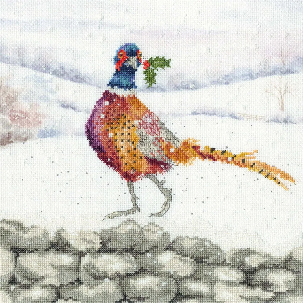 Confezione da ricamo a punto croce Bothy Threads "Una pergamena festosa", schema per il conteggio, XHD135, 26x26cm