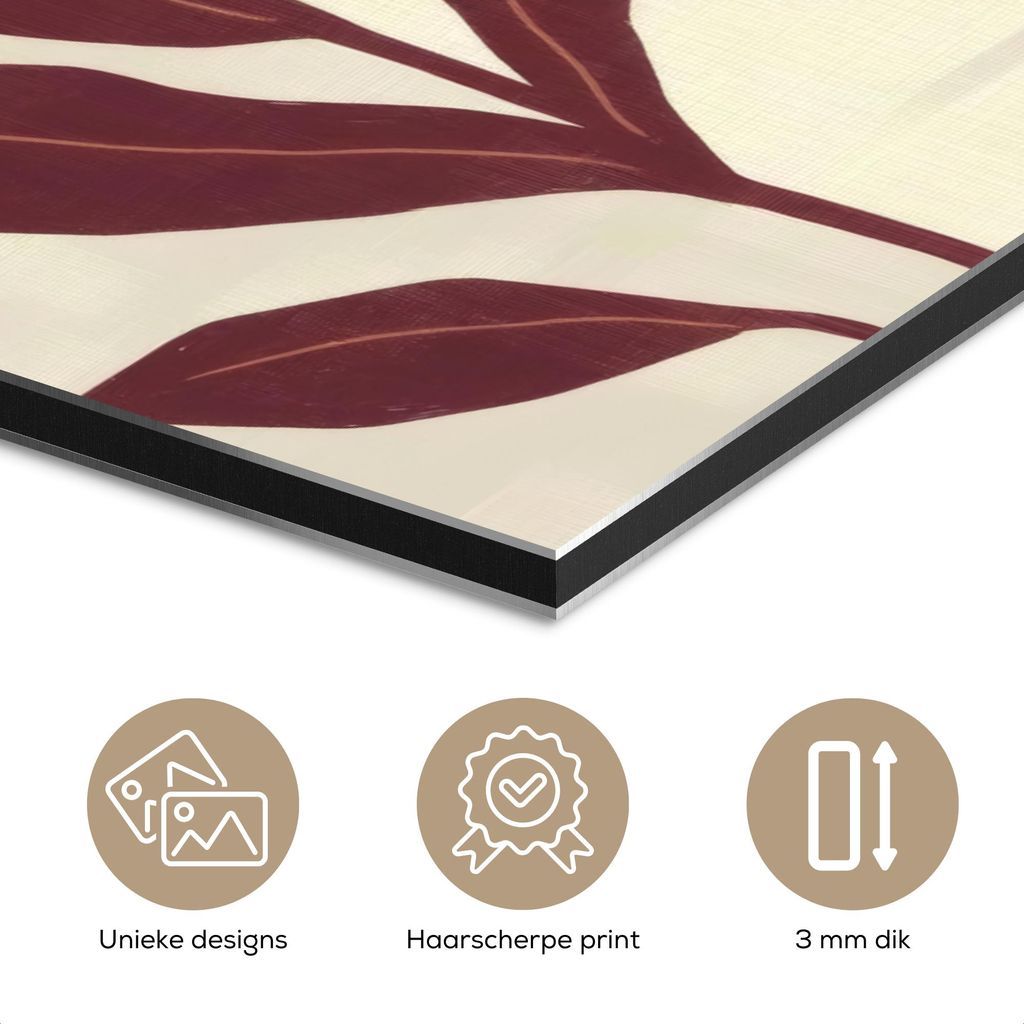 MuchoWow Wanddekoration Metall Metallbild Wandkunst 100x150 cm Frau - Minimalistisch - Blume MuchoWow Aluminium Gemälde - Bild