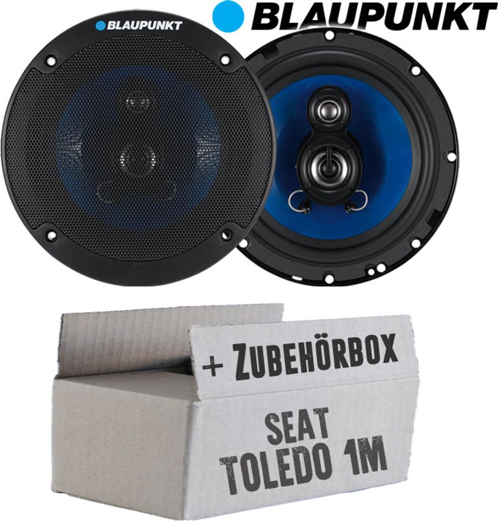 Lautsprecher Boxen Blaupunkt ICx663 - 16,5cm 3-Wege Auto Einbauzubehör - Einbauset passend für Seat Toledo 1M - justSOUND