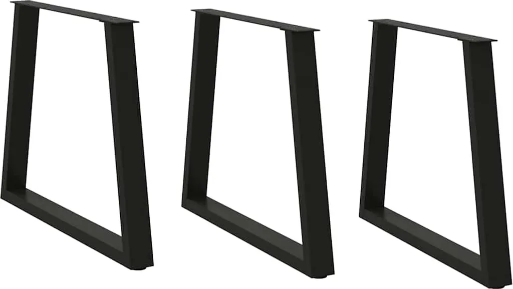 Gambe per Tavolo in Acciaio Nero 80x72 cm - Profilo a V Resistente