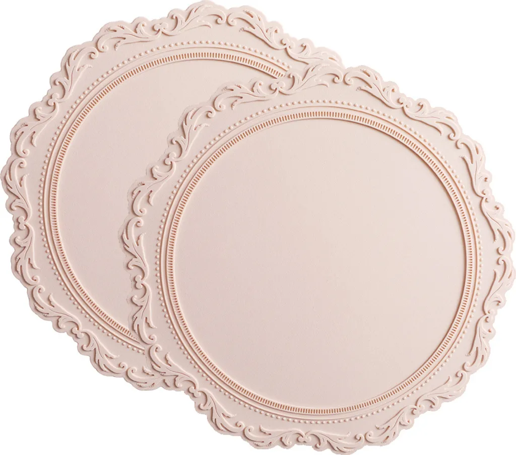 Set de table rond silicone lavable rose, protection table repas design