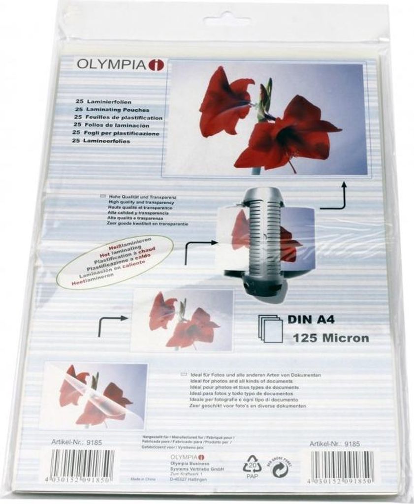 1x25 Olympia Laminierfolien DIN A4 125 mikrónov Obrázok produktu 