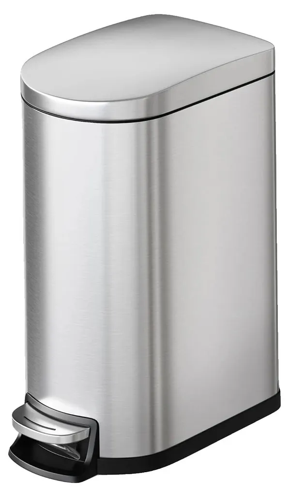 Poubelle en acier inoxydable à fermeture douce argentée - Modèle Inox-X5