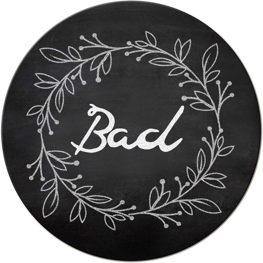 Badezimmer Türschild schwarz „Bad“ in Tafelkreide-Optik (15,5 cm) mit Klebepads