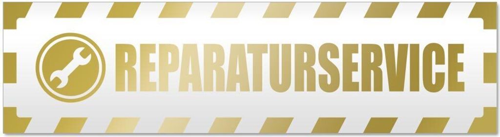 Kiwistar Reparaturservice gestreift Magnetschild Schild magnetisch - 45cm Gold - Magnetfolie für Auto PKW Kfz