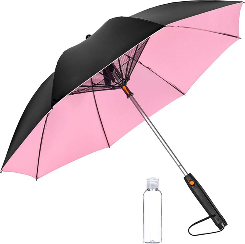 3-in-1-Regenschirm mit Ventilator, batteriebetrieben, UV-Sonnenschutz, tragbar, wasserdicht, winddicht, für den Sommer, im Freien, Sonne, Regen