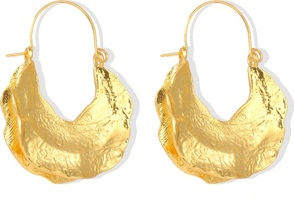 1 paar Aussage Ohrringe Retro Punk Waterdrop Heavy Metal Luxus Goldene Silber Farbe Tropfen Ohrringe Modeschmuck-Golden 1