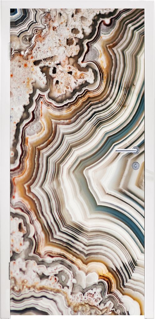 MuchoWow Türtapete Selbstklebende Türfolie Naturstein - Nahaufnahme - Muster 90x215 cm Türposter Türaufkleber Klebefolie Türklebefolie - Pla...