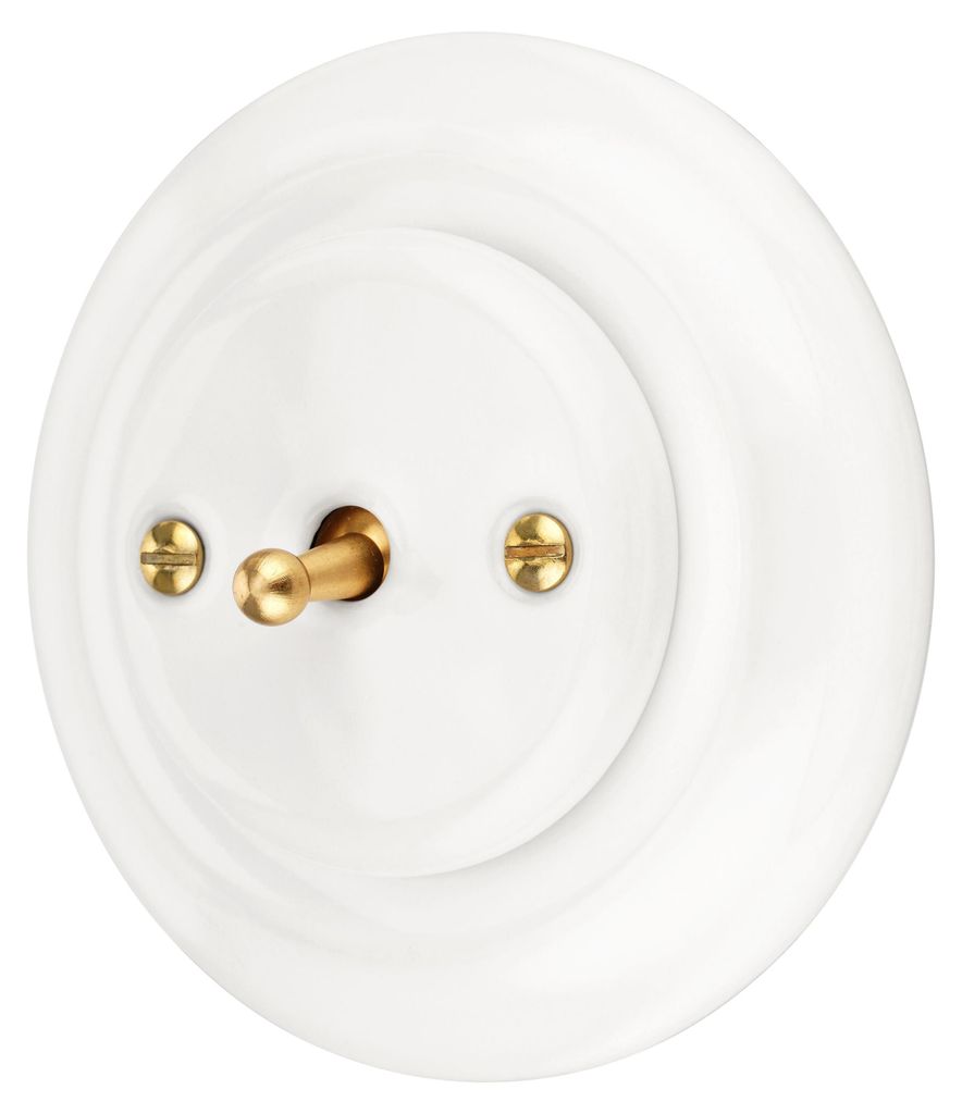 Interrupteur à bascule encastré en porcelaine style rétro Image du produit 