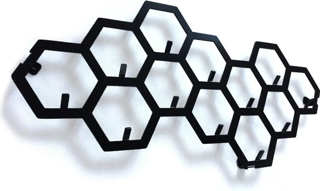 Decorizzly® CELLS Accrochage Mural Hexagonal en Métal Noir Design - 2