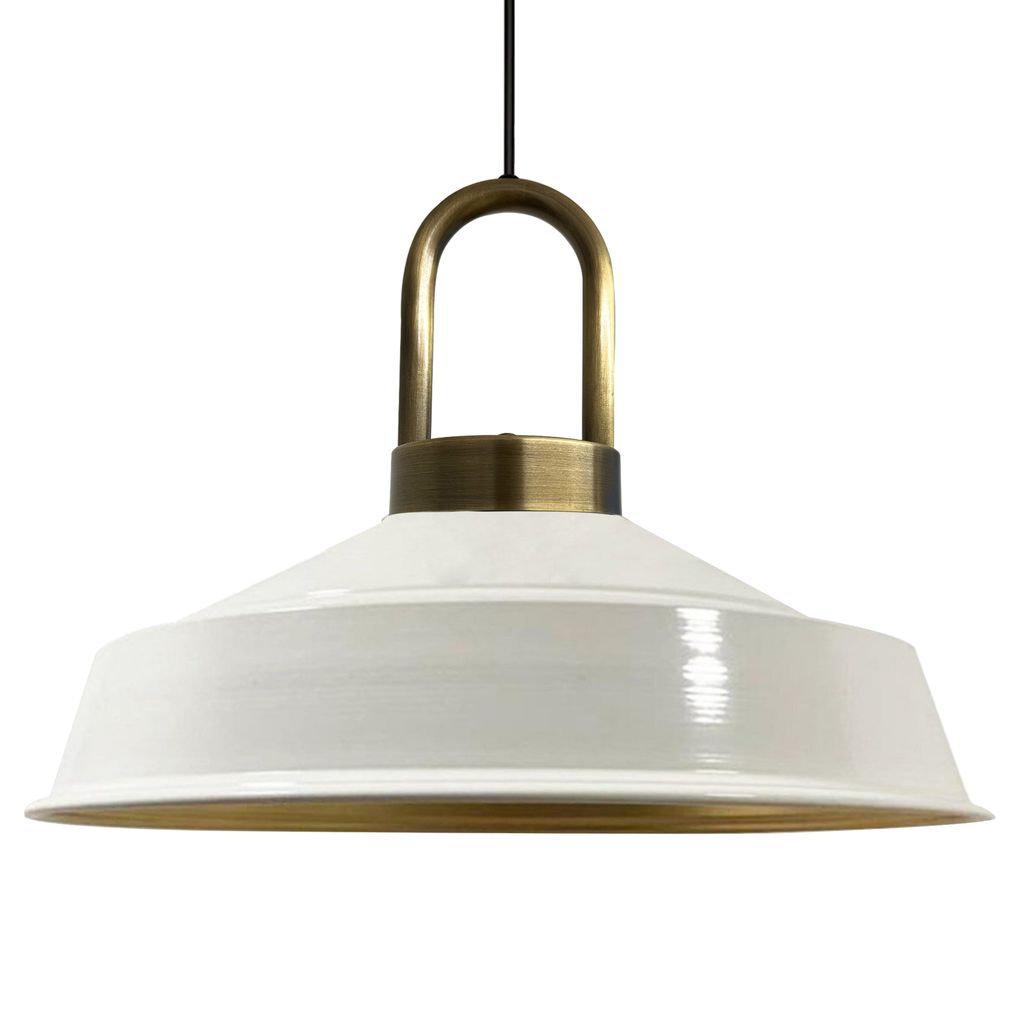 Pendelleuchte Asletl-Lock Hängelampe aus Metall Ø40 cm Weiß Lampe