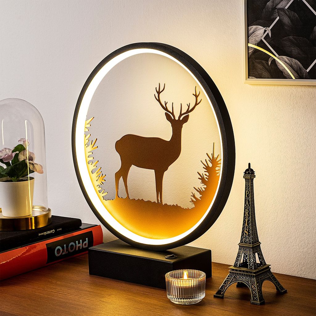 Opviq, XMAS7- XMAS7SHD, Schwarz,Kupfer, Schreibtischlampen, 16 x 9 x 4 cm, 100% Metall