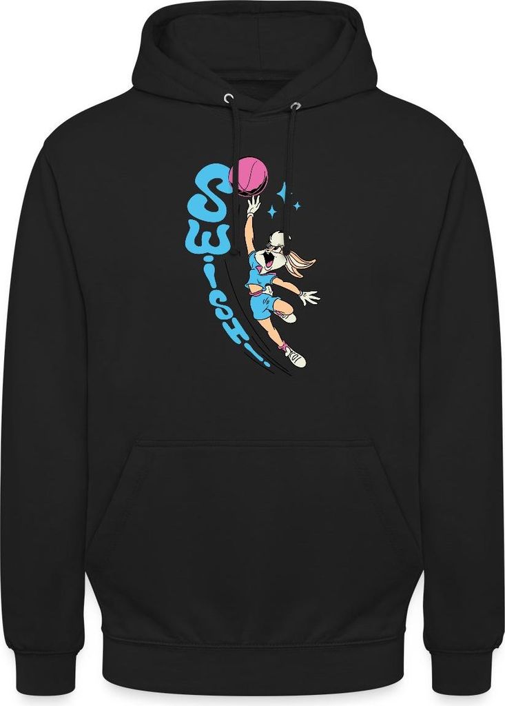 Spreadshirt Looney Tunes Lola Bunny Swish Basketball-Design Uni Hoodie, XL, Schwarz