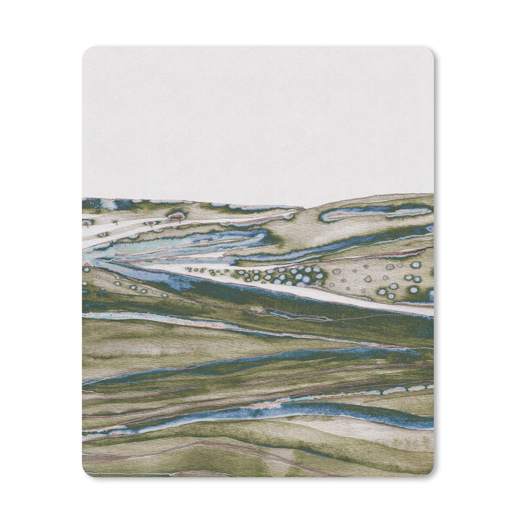 MuchoWow Mauspad Mousepad Abstrakt - Hügel - Natur - Grün- Kunst 19x23 cm - Mousepads - Maus Mat - Pad - Mausunterlage - Mauspads - Spielen