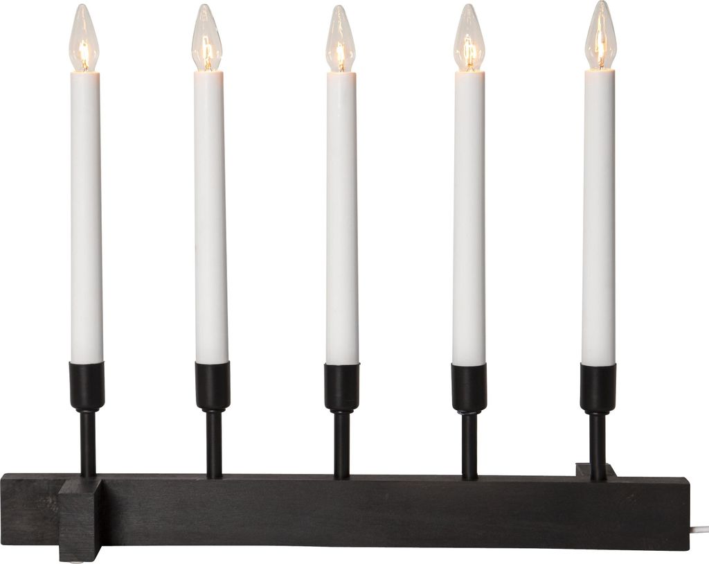Star Trading 214-36, Leichte Dekorationsfigur, Schwarz, Weiß, 5 Glühbirne(n), E10, 15 W