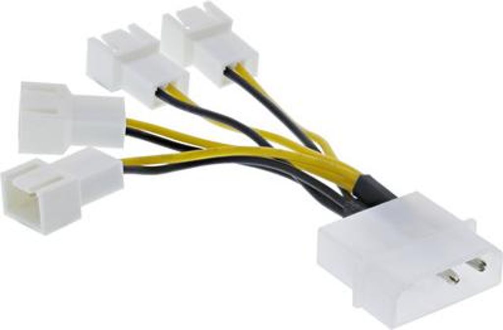 InLine Lüfter Adapterkabel, 4x Lüfter 3pol. an 13,34cm Produktbild 