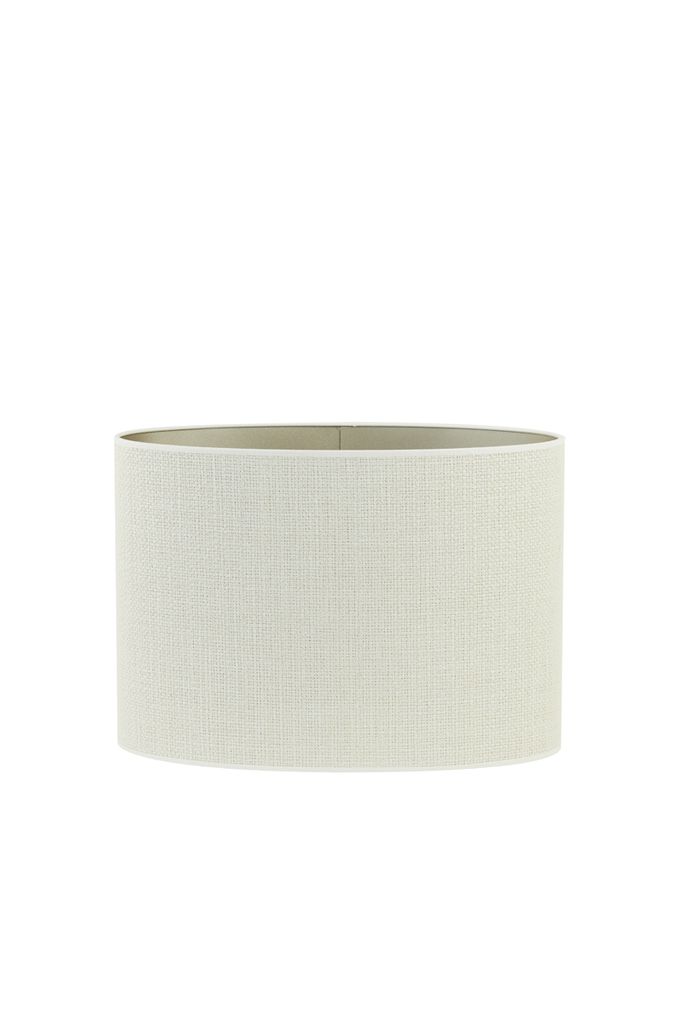 Light & Living - Lampenschirm oval Saverna - Eiweiß - 45x21x32cm - Stoffschirm für E27