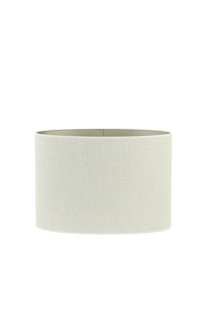 Abat-jour en tissu ovale pour lampe E27 coloris blanc cassé 45 cm