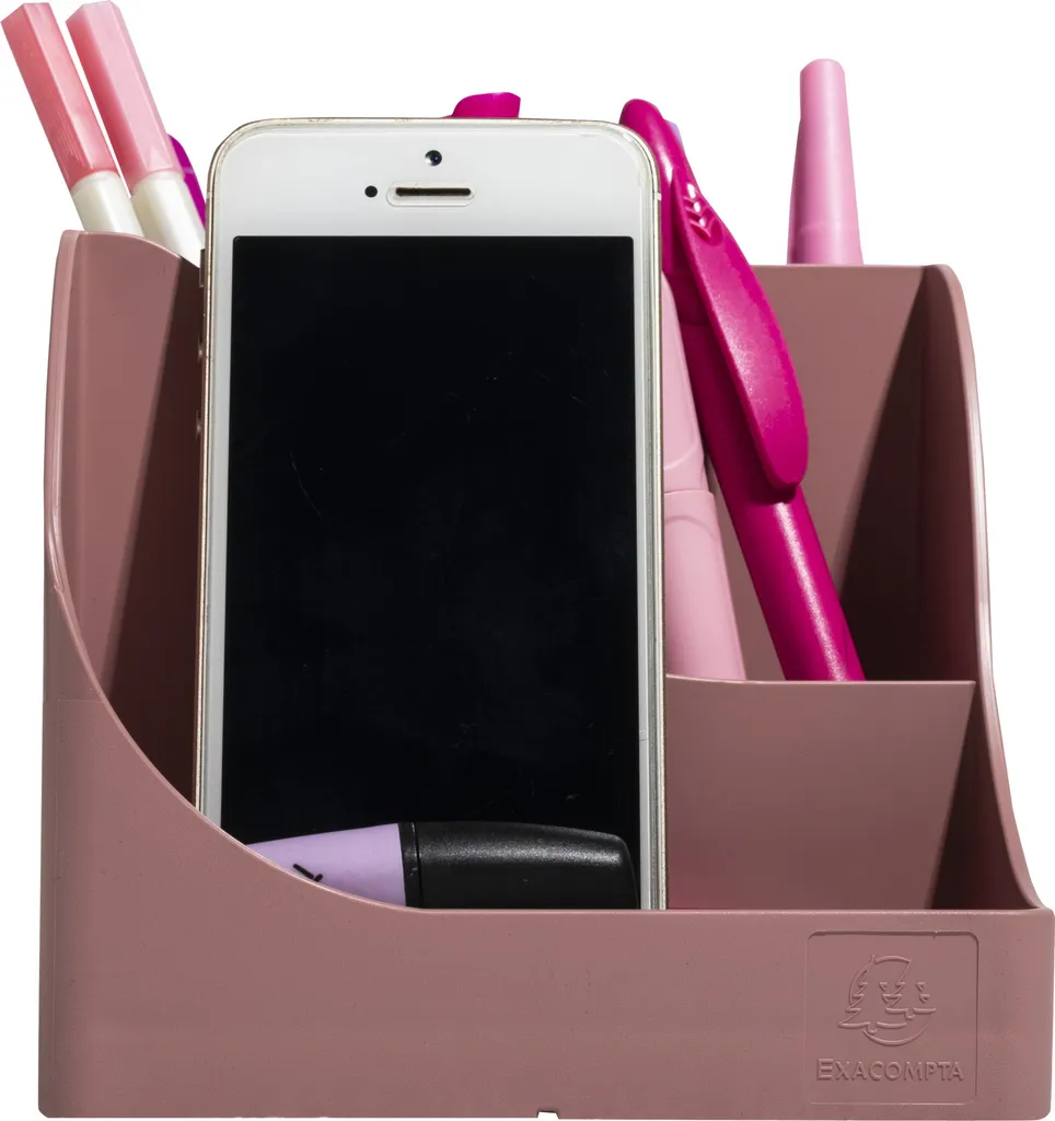 4 Pots à Crayons Skandi Exacompta Vieux Rose : Bureau Organisé