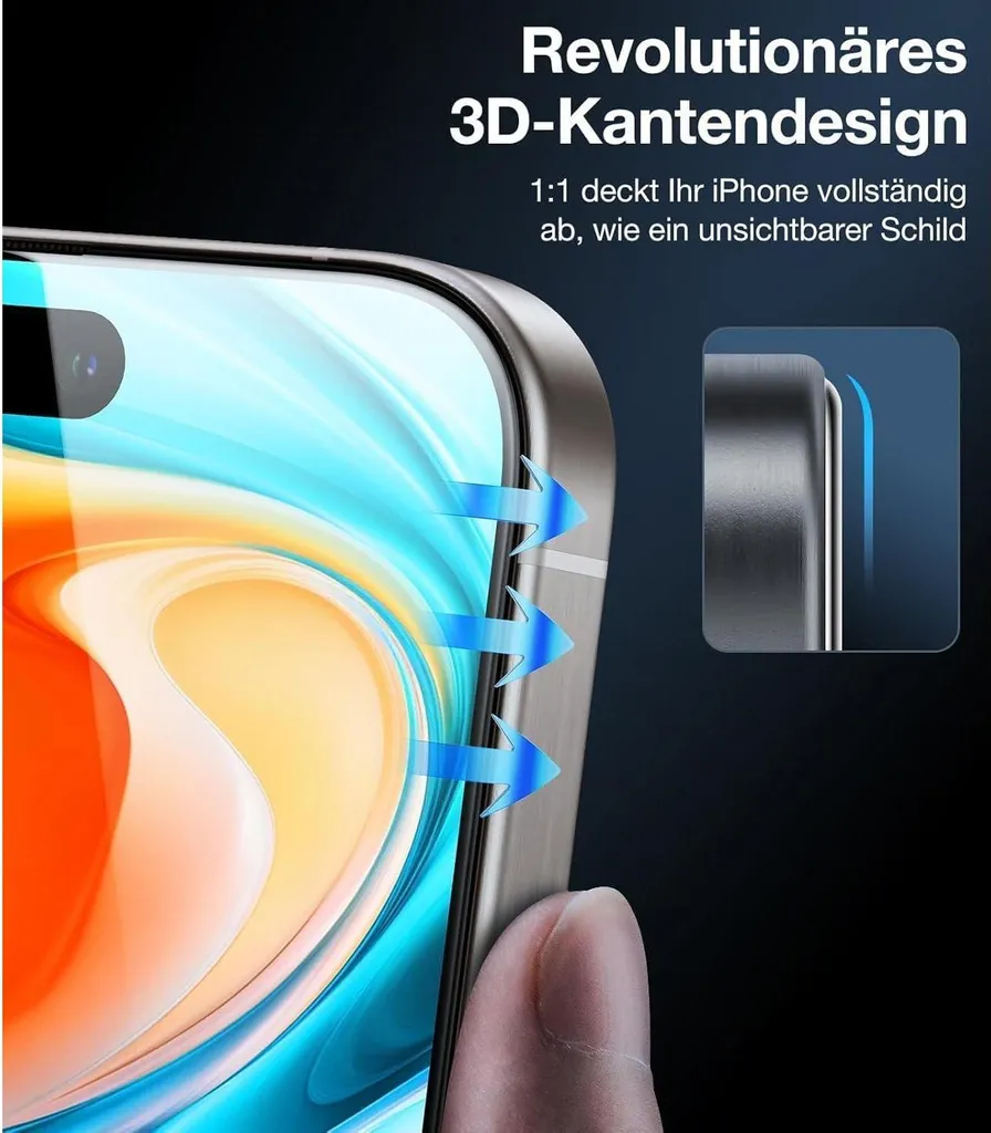 Vetro Temperato Privacy iPhone 15 Pro 9H+ (2 pz) - Design Blindato - 5