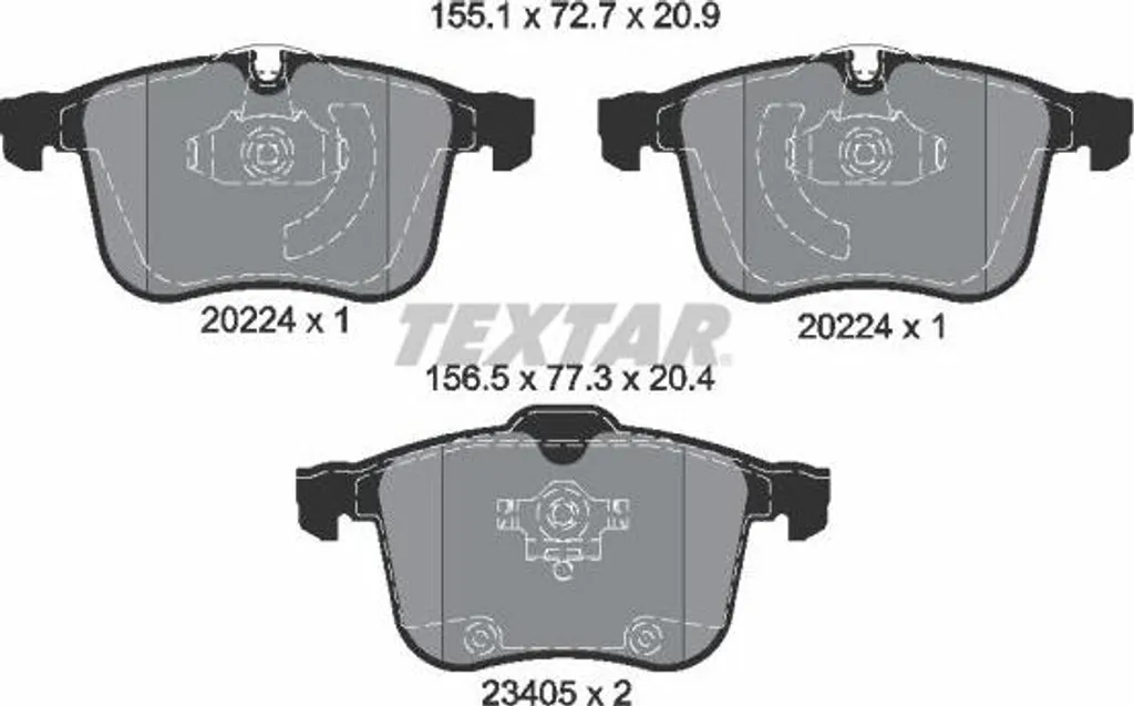 Plaquettes de frein Textar 2022401 pour Opel Vectra et Signum OE 1605079